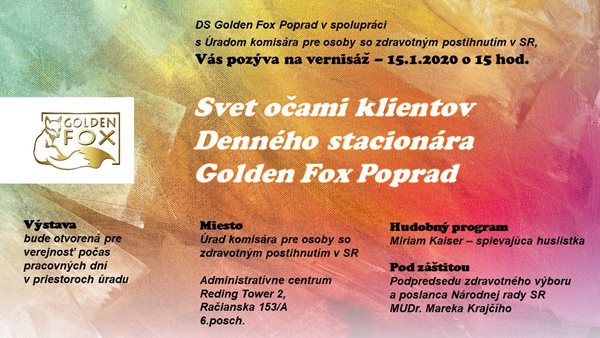 Vernisáž výstavy Svet očami klientov Denného stacionára Golden Fox Poprad